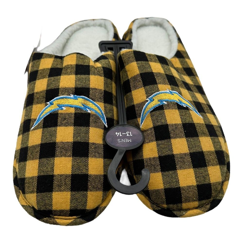 Men's FOCO NFL LA Chargers Team Slippers Slip on‎ House Shoes Size 13-14